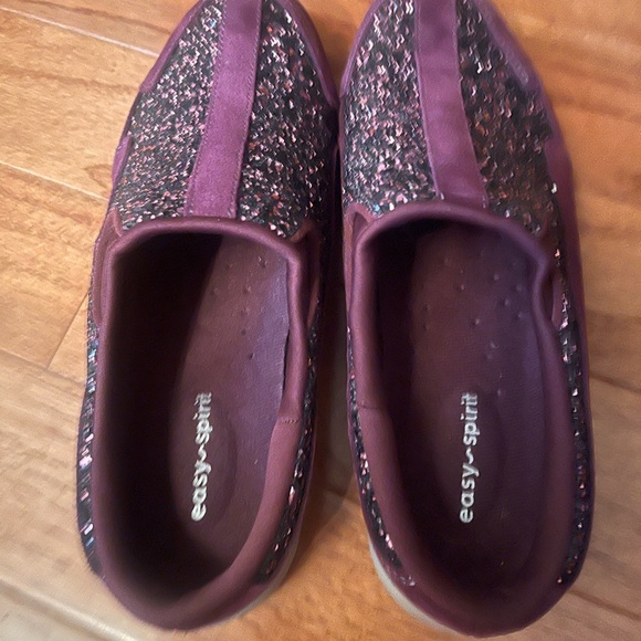 Easy Spirit Women's Sparkle Slip-On Sneakers - Dark Purple and Black - Picture 5 of 6